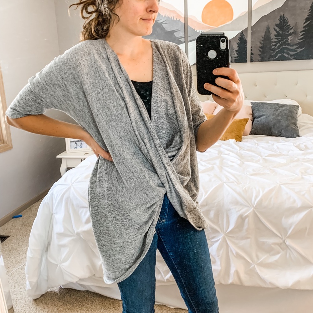 Clara Sun Woo drape front crossover sweater